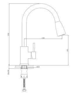 Смеситель для кухни Haiba HB73304-2 с выдвижной лейкой сталь